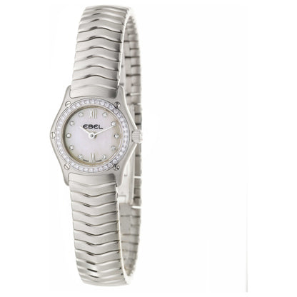 Front view of Ebel Classic Wave Women's Swiss Quartz (Battery-Powered) Watch 9656F04-9725