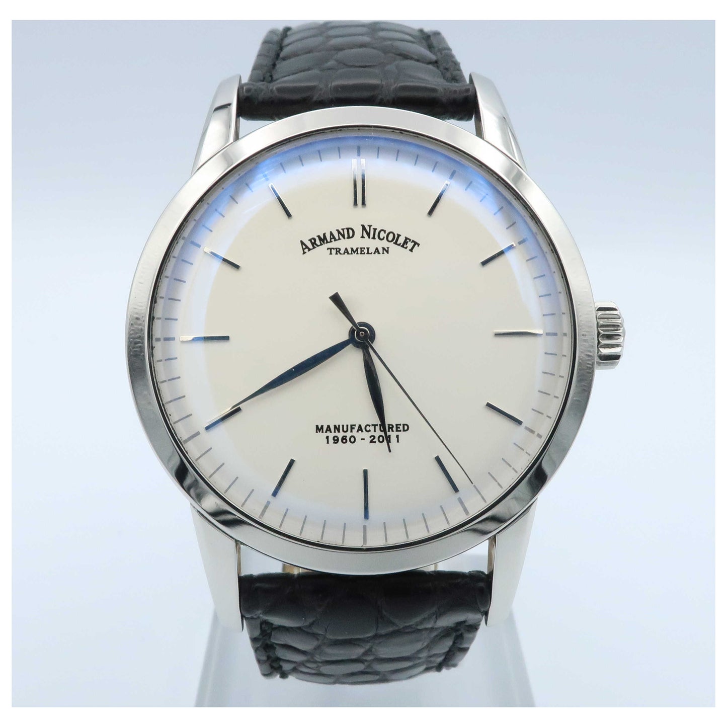 Front view of Armand Nicolet L10 Men's Manual-Wind Watch 9670A-AG-P670NR1-SD
