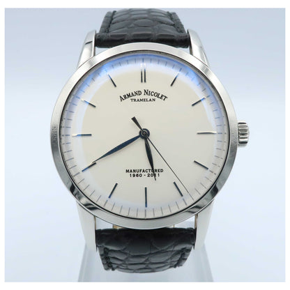 Front view of Armand Nicolet L10 Men's Manual-Wind Watch 9670A-AG-P670NR1-SD