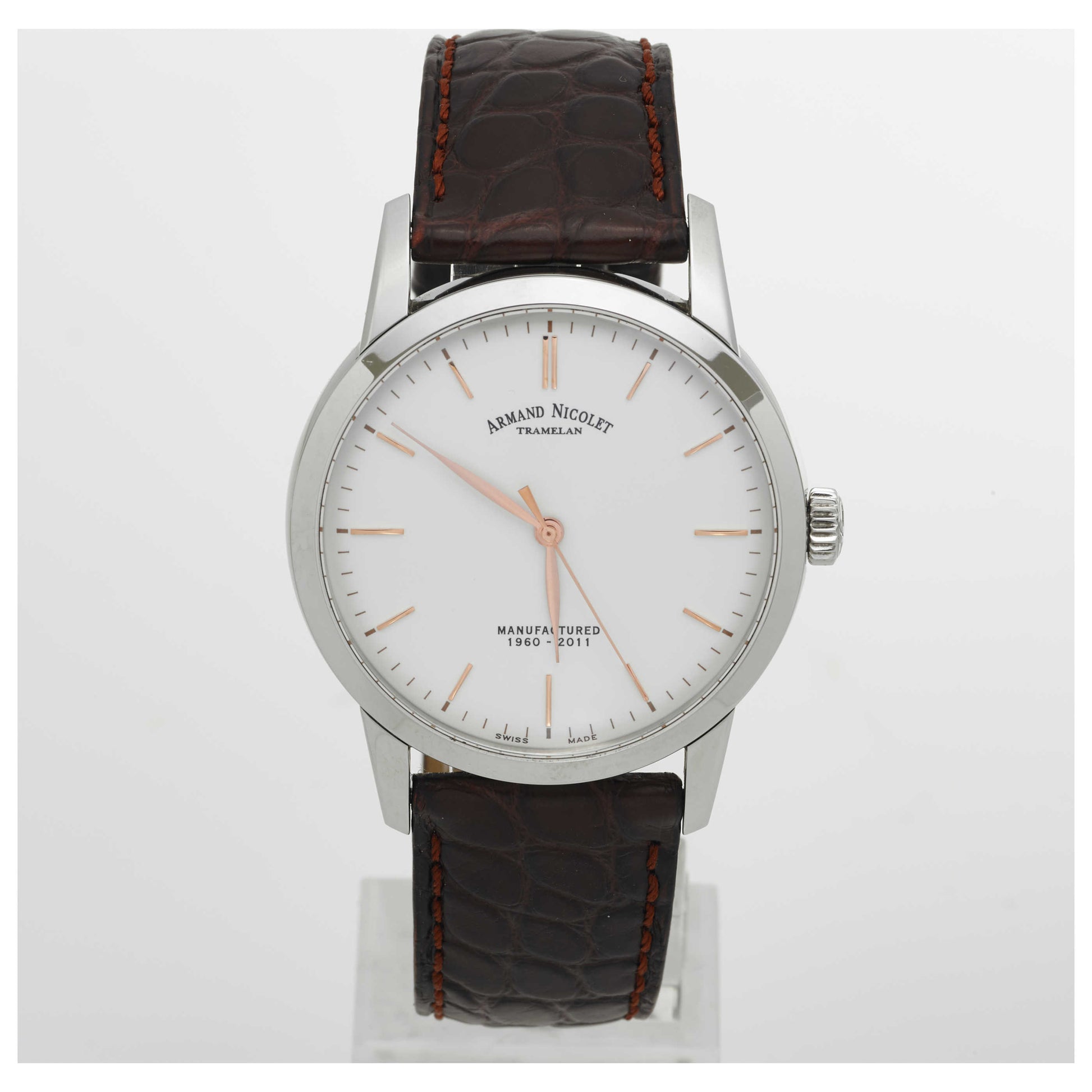 Front view of Armand Nicolet L10 Men's Manual-Wind Watch 9670A-AS-P670MR1-PO