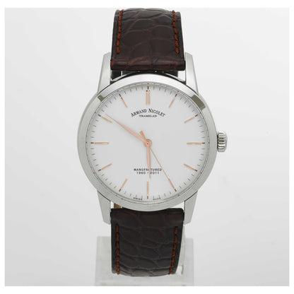 Front view of Armand Nicolet L10 Men's Manual-Wind Watch 9670A-AS-P670MR1-PO