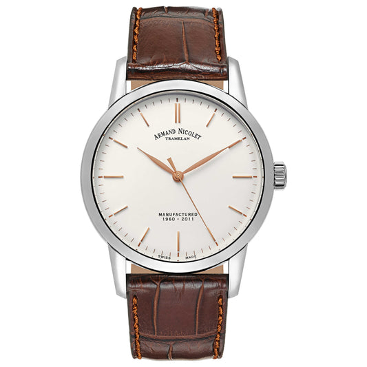 Front view of Armand Nicolet L10 Men's Manual-Wind Watch 9670A-AS-P670MR1