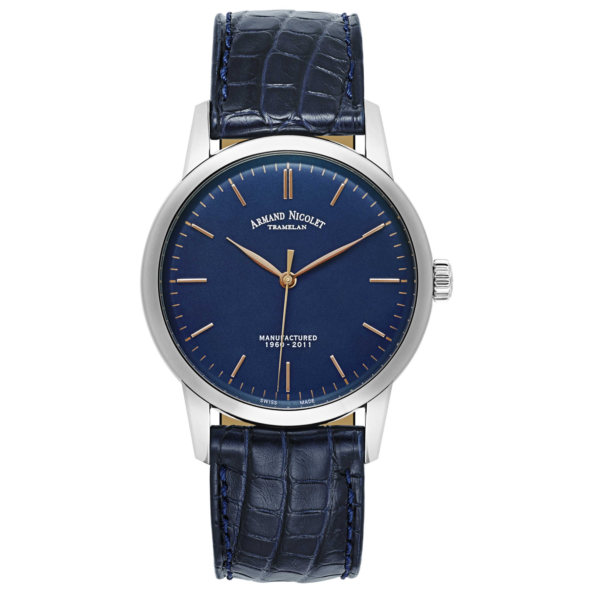 Front view of Armand Nicolet L10 Men's Manual-Wind Watch 9670A-BS-P670BU1