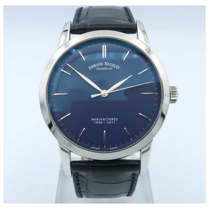 Front view of Armand Nicolet L10 Men's Manual-Wind Watch 9670A-BU-P670BU1-PO