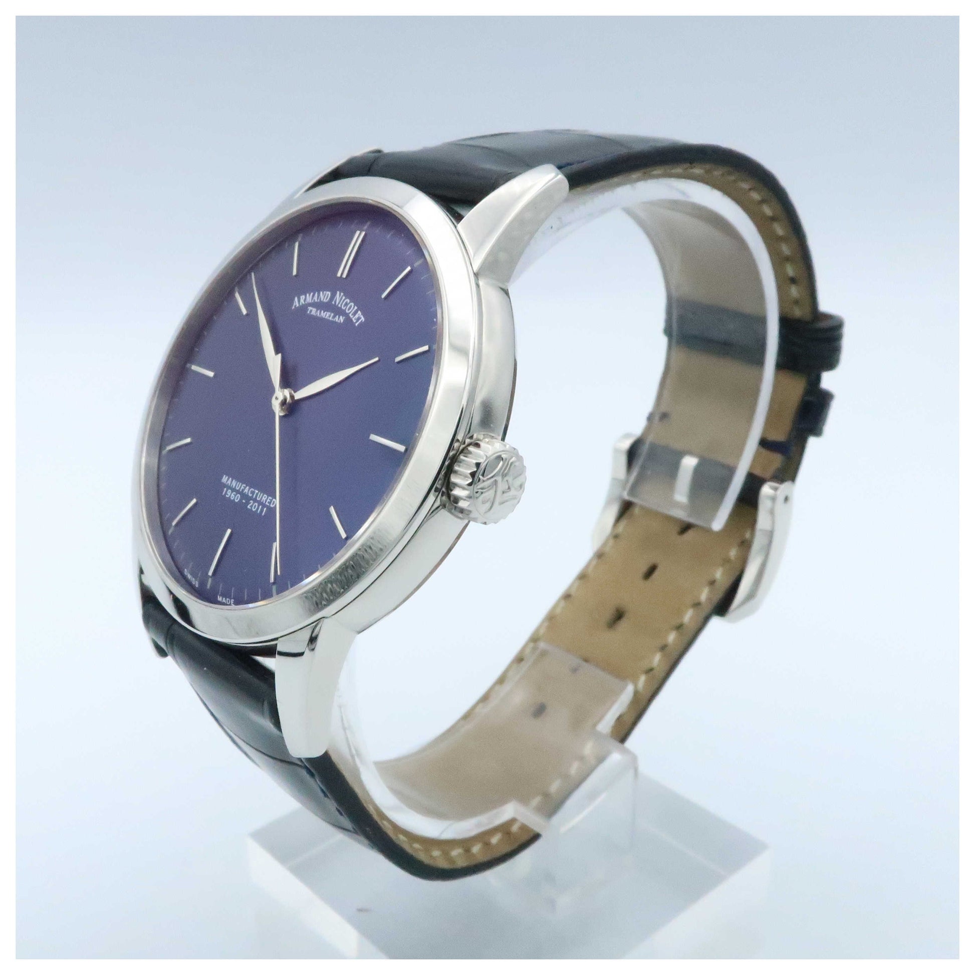 Armand Nicolet L10 Men's Manual-Wind Watch 9670A-BU-P670BU1-PO - Image #4