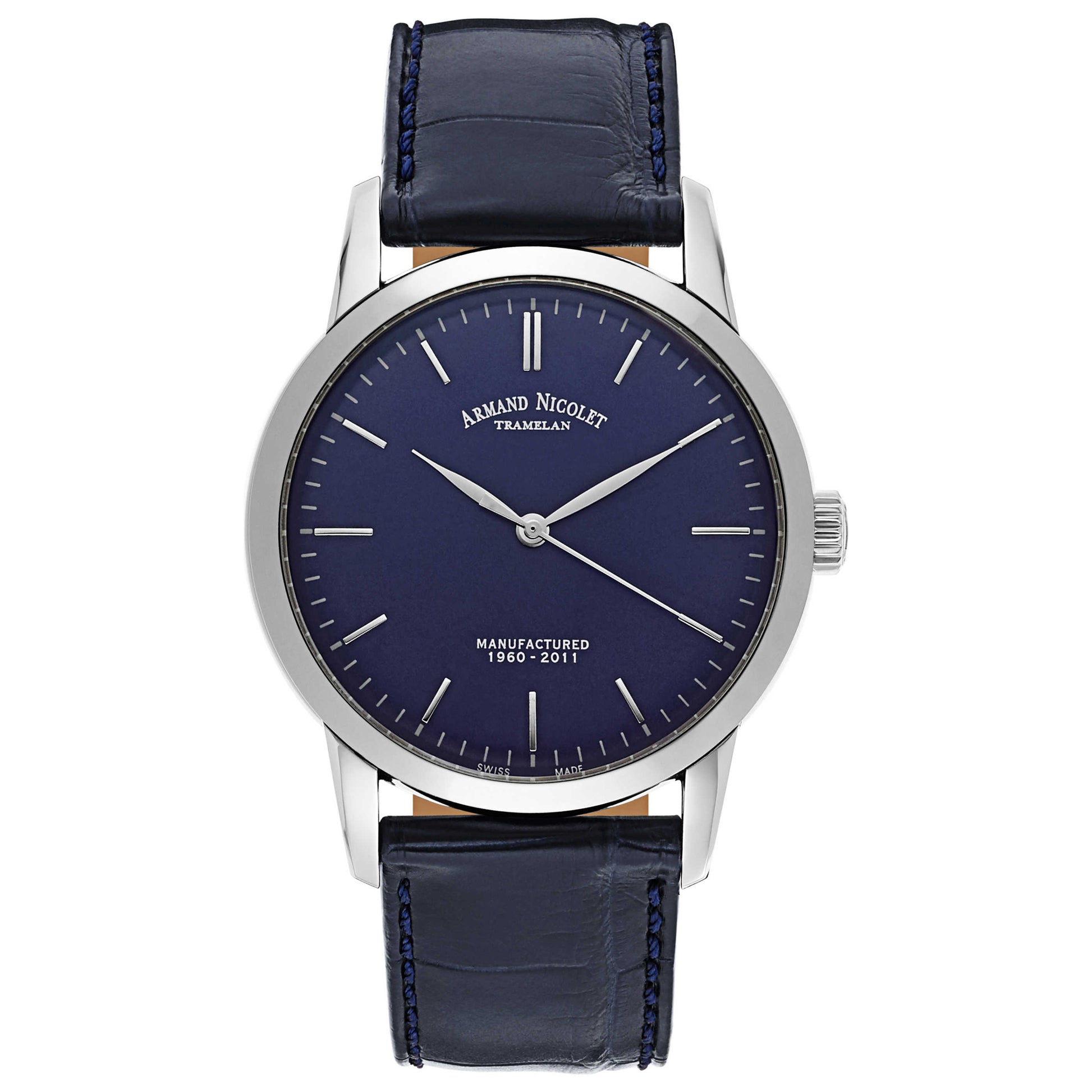 Front view of Armand Nicolet L10 Men's Manual-Wind Watch 9670A-BU-P670BU1