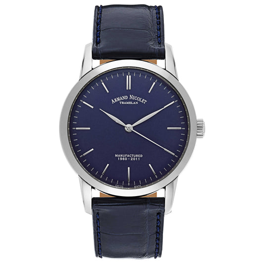 Front view of Armand Nicolet L10 Men's Manual-Wind Watch 9670A-BU-P670BU1