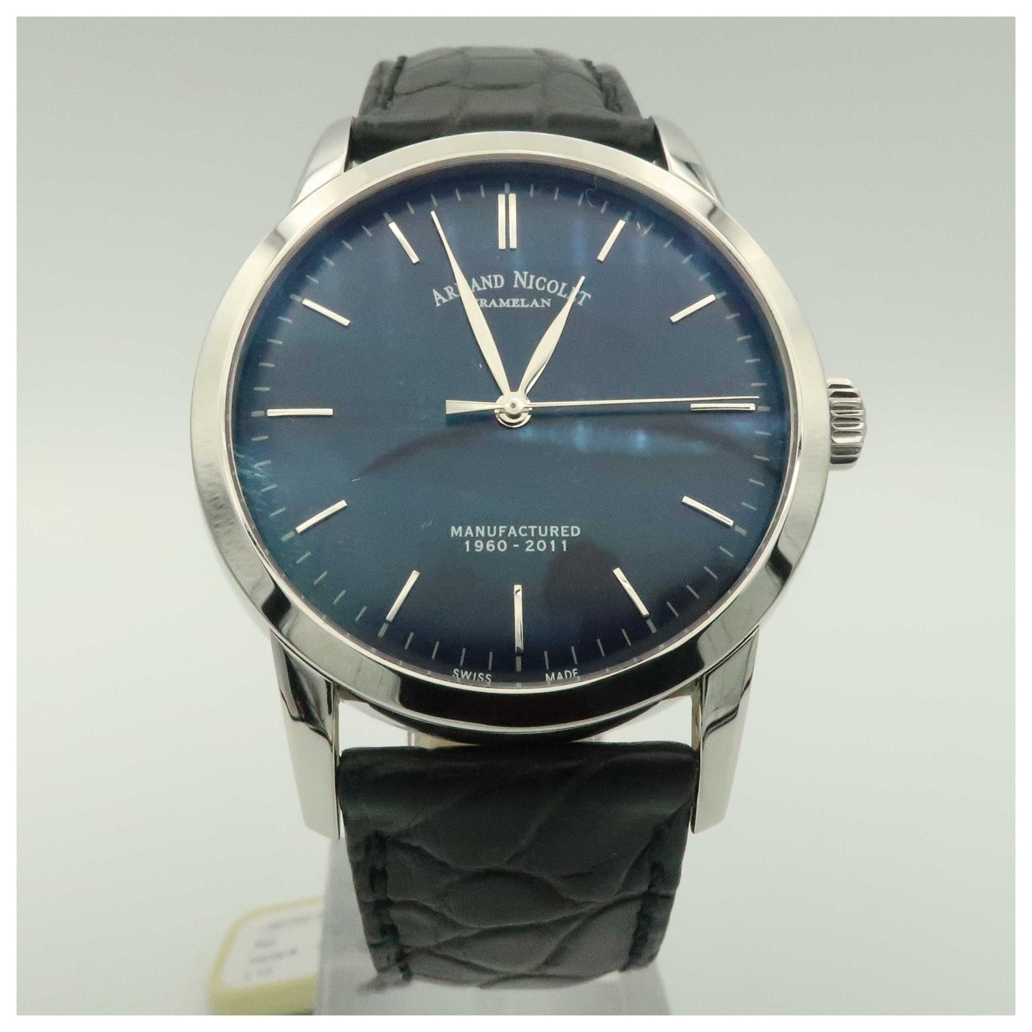 Front view of Armand Nicolet L10 Men's Manual-Wind Watch 9670A-BU-P670NR1-SDV