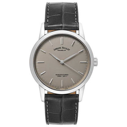 Front view of Armand Nicolet L10 Men's Manual-Wind Watch 9670A-GR-P670GR1