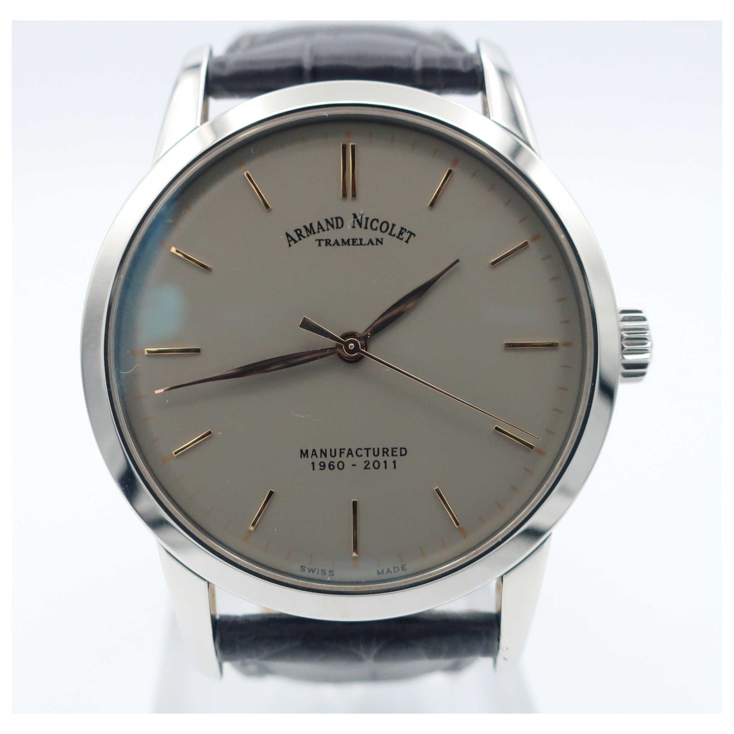 Front view of Armand Nicolet L10 Men's Manual-Wind Watch 9670A-GS-P670GR1-SD
