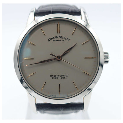 Front view of Armand Nicolet L10 Men's Manual-Wind Watch 9670A-GS-P670GR1-SD