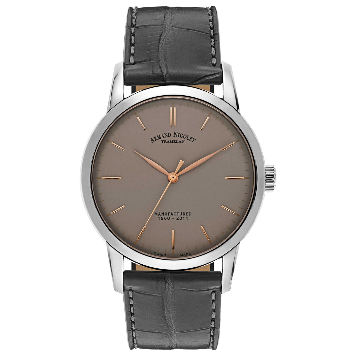 Front view of Armand Nicolet L10 Men's Manual-Wind Watch 9670A-GS-P670GR1