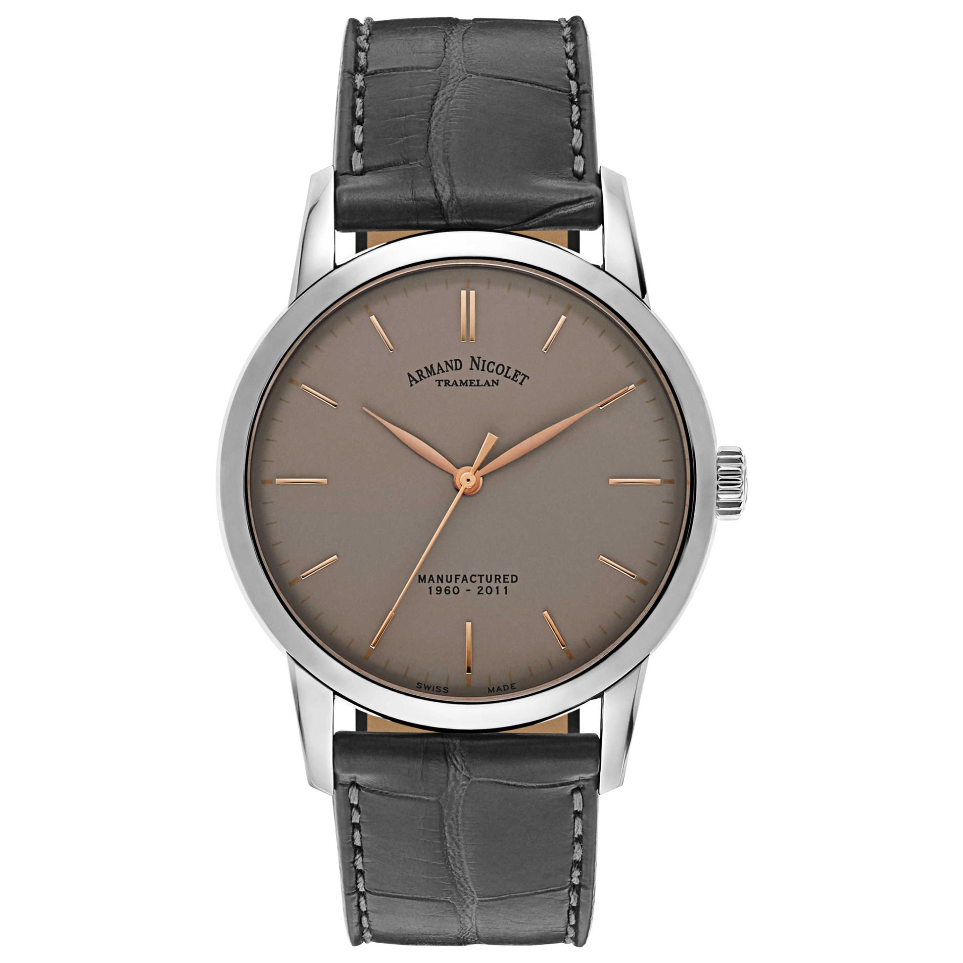 Front view of Armand Nicolet L10 Men's Manual-Wind Watch 9670A-GS-P670GR1