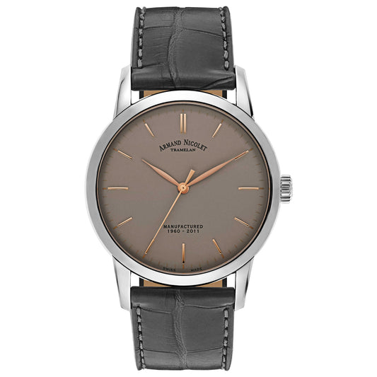 Front view of Armand Nicolet L10 Men's Manual-Wind Watch 9670A-GS-P670GR1