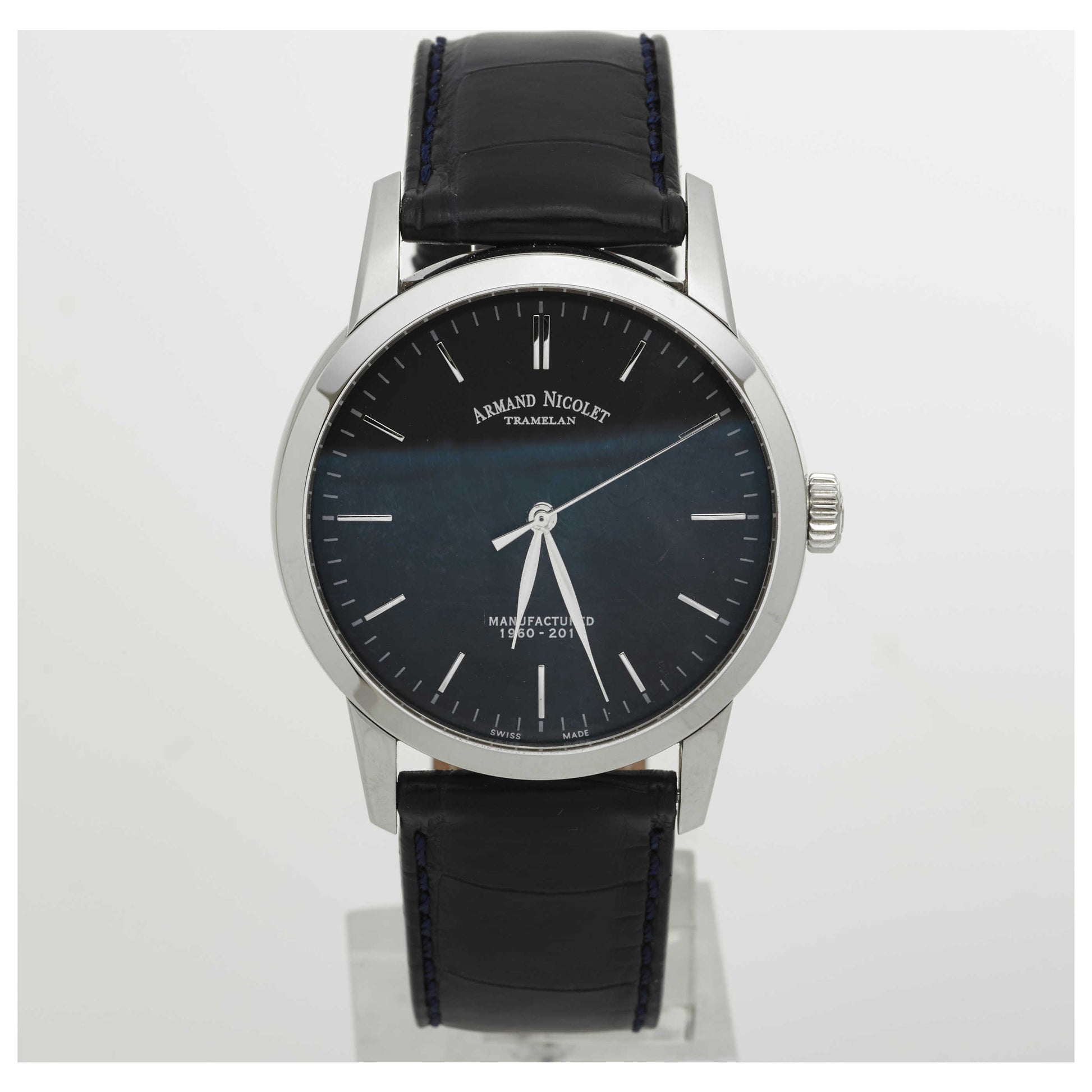 Front view of Armand Nicolet L10 Men's Manual-Wind Watch 9670A-NR-P670NR1-PO