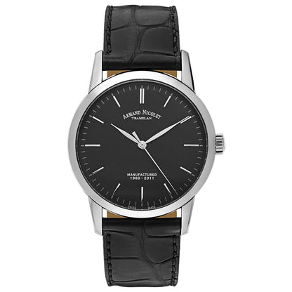 Front view of Armand Nicolet L10 Men's Manual-Wind Watch 9670A-NR-P670NR1