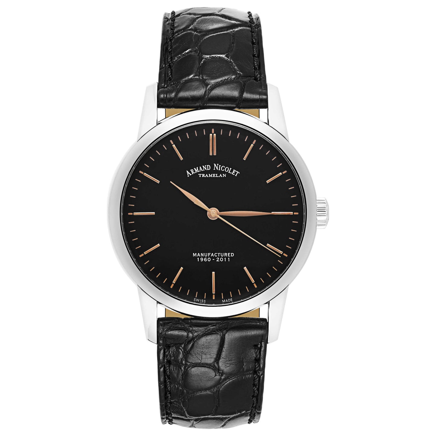 Front view of Armand Nicolet L10 Men's Manual-Wind Watch 9670A-NS-P670NR1