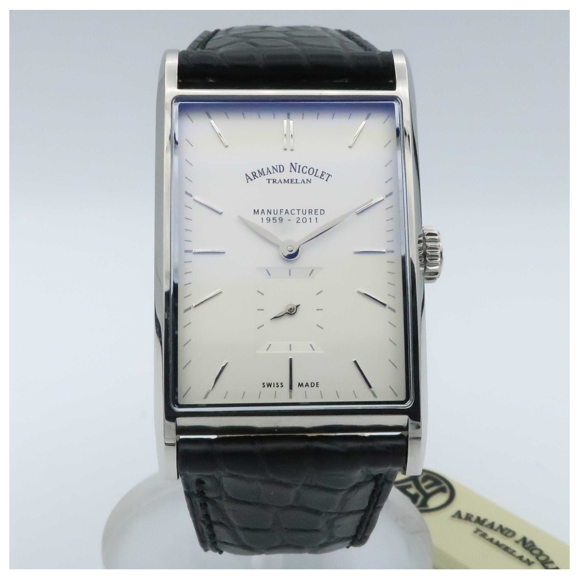 Front view of Armand Nicolet L11 Men's Manual-Wind Watch 9680A-AG-P680NR4-SD