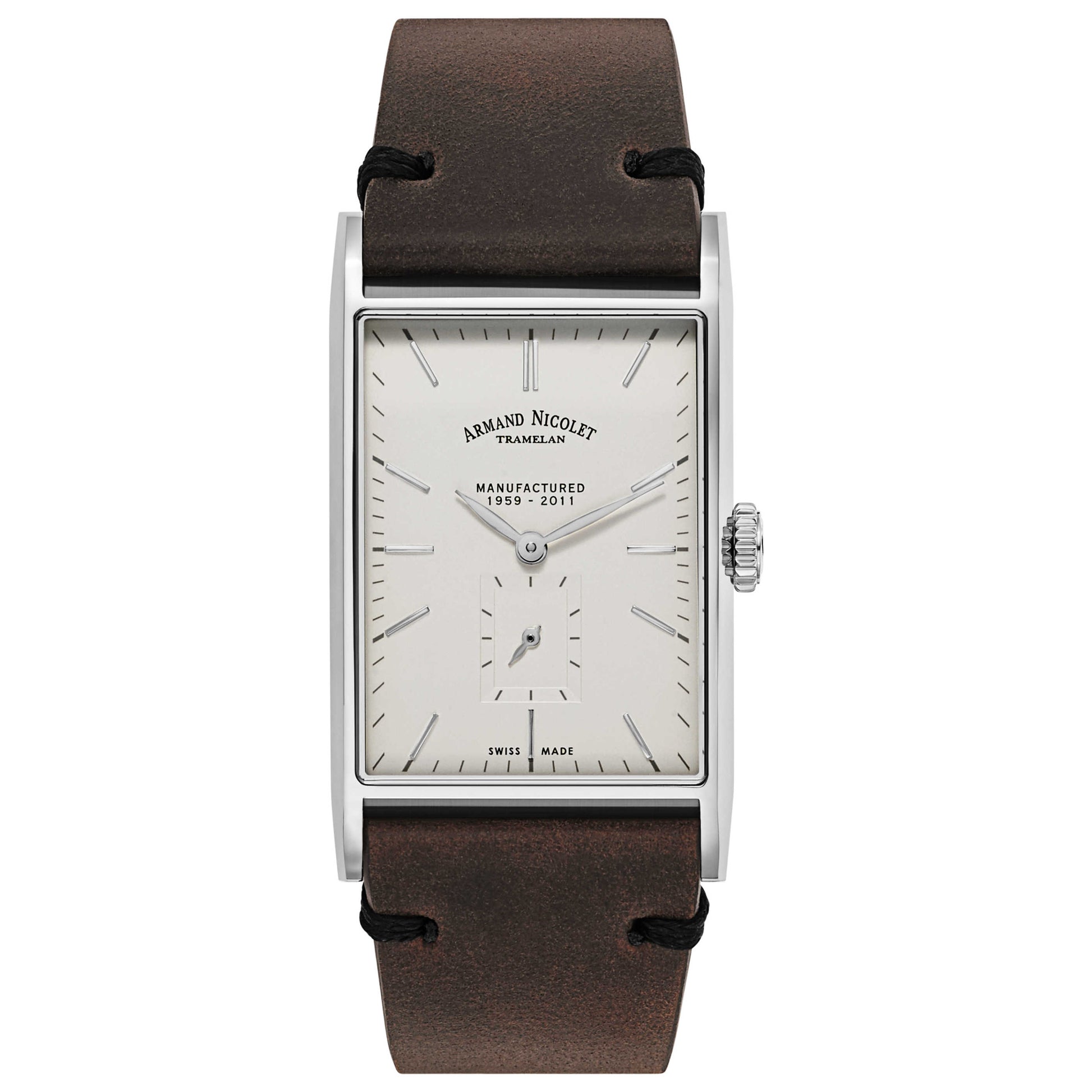 Front view of Armand Nicolet L11 Men's Manual-Wind Watch 9680A-AG-P680NR4