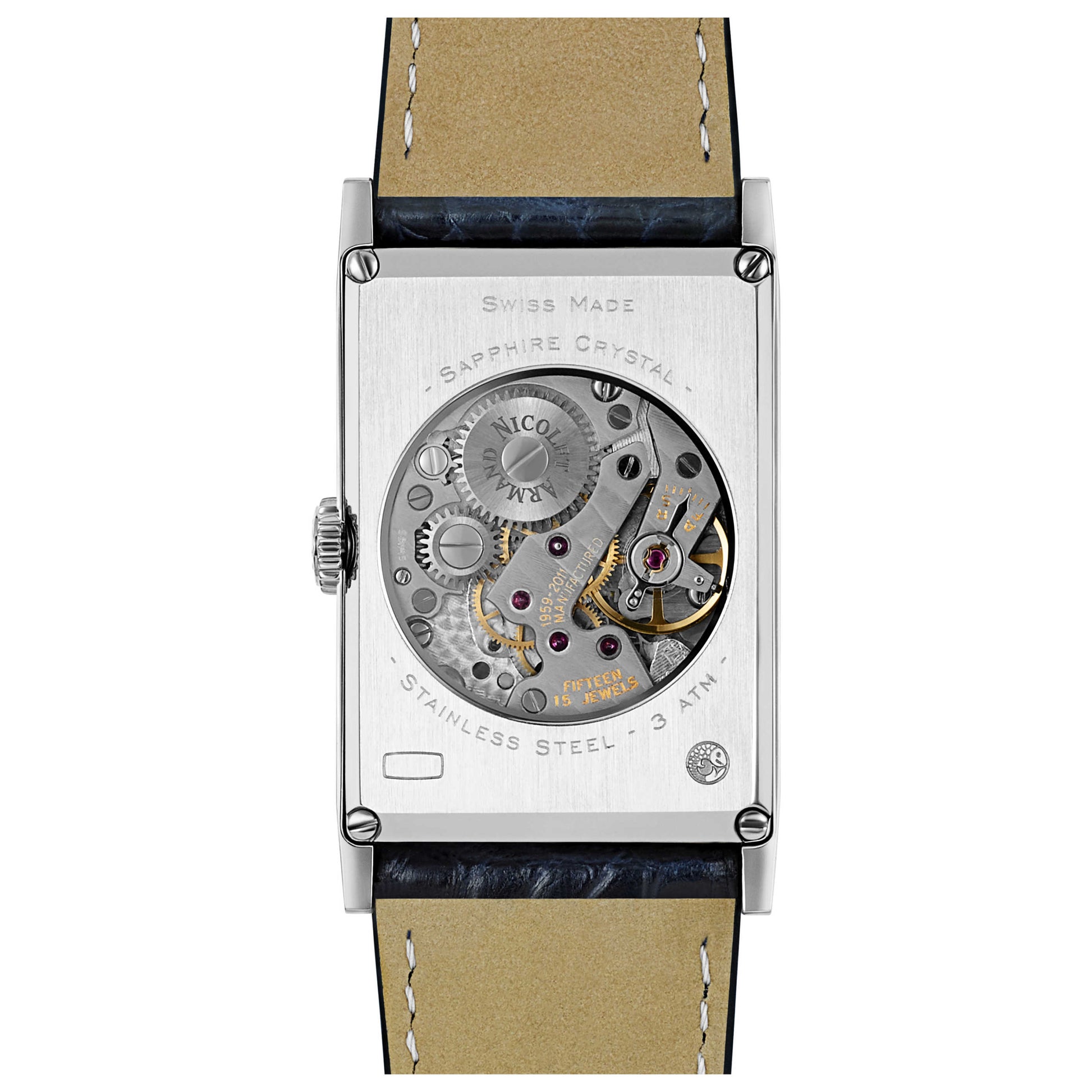 Armand Nicolet L11 Men's Manual-Wind Watch 9680A-BU-P680BU4 - Image #2