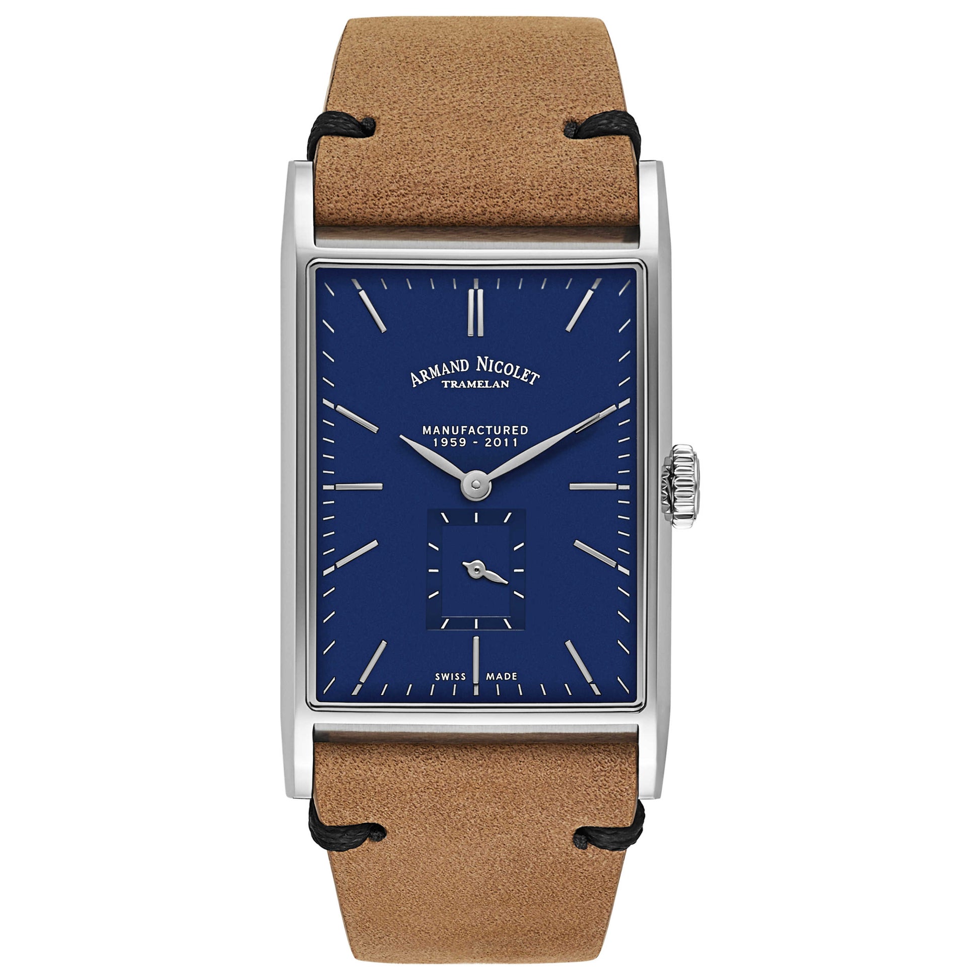 Front view of Armand Nicolet L11 Men's Manual-Wind Watch 9680A-BU-P680BU4