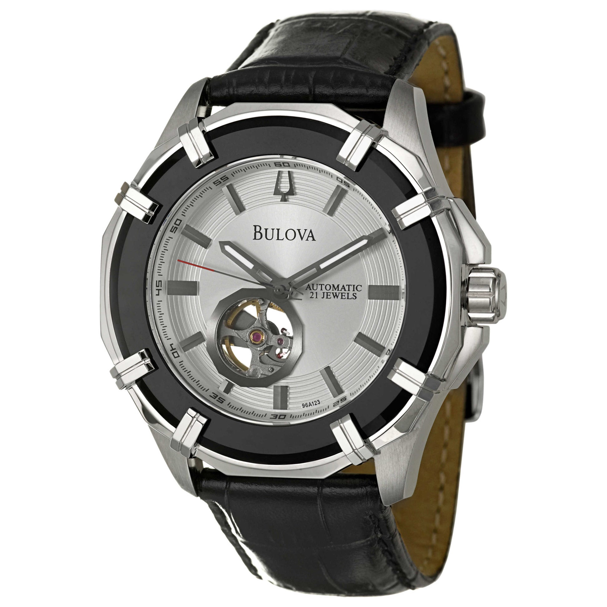 Front view of Bulova Strap Men's Automatic Watch 96A123