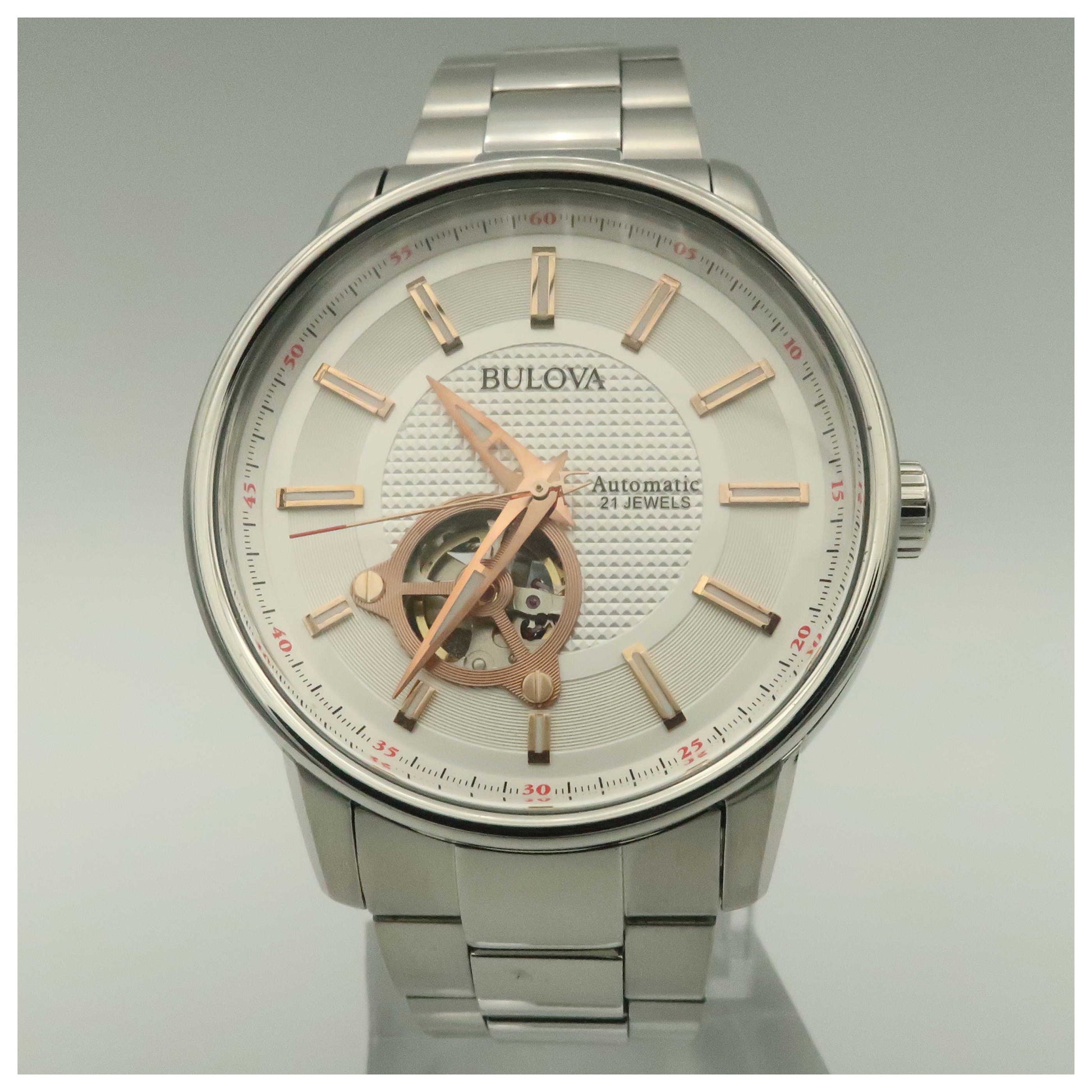 Front view of Bulova Automatic Men's Automatic Watch 96A143-PO