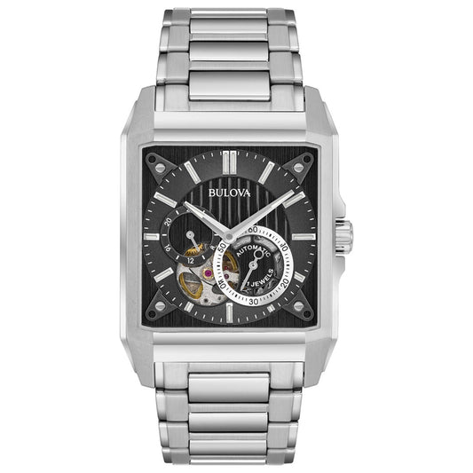 Front view of Bulova Open Heart Men's Automatic Watch 96A194