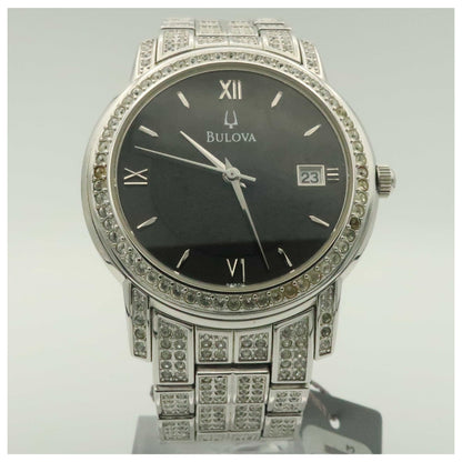 Front view of Bulova Crystal Men's Quartz Watch 96B011-PO2