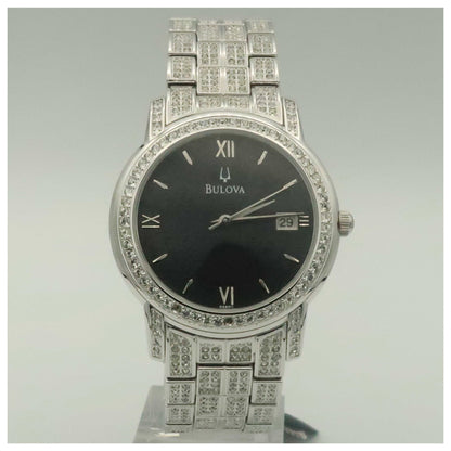 Front view of Bulova Crystal Men's Quartz Watch 96B011-SDV