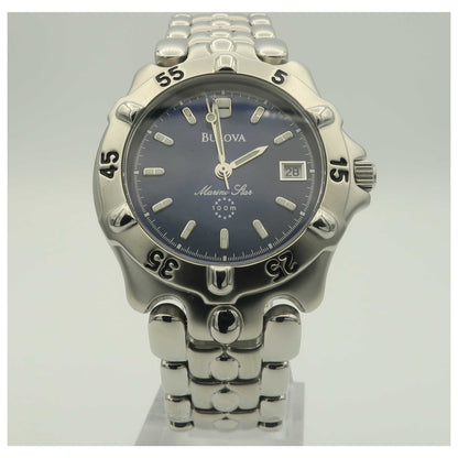 Front view of Bulova Marine Star Men's Quartz Watch 96B07-PO