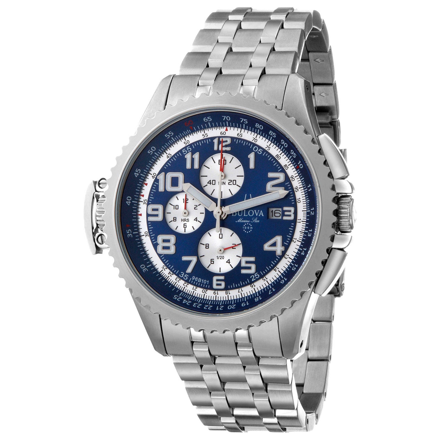 Front view of Bulova Marine Star Men's Quartz Watch 96B101