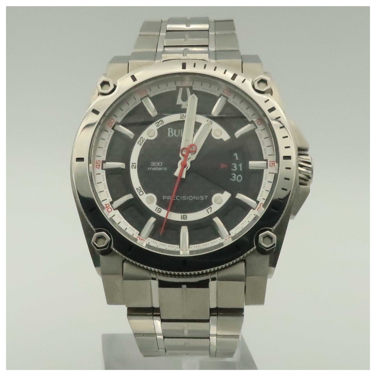 Front view of Bulova Precisionist Men's Japanese Quartz (Battery-Powered) Watch 96B133-SDV