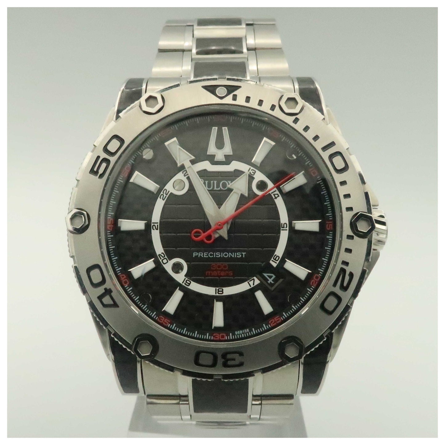 Front view of Bulova Precisionist Men's Japanese Quartz (Battery-Powered) Watch 96B156-SD