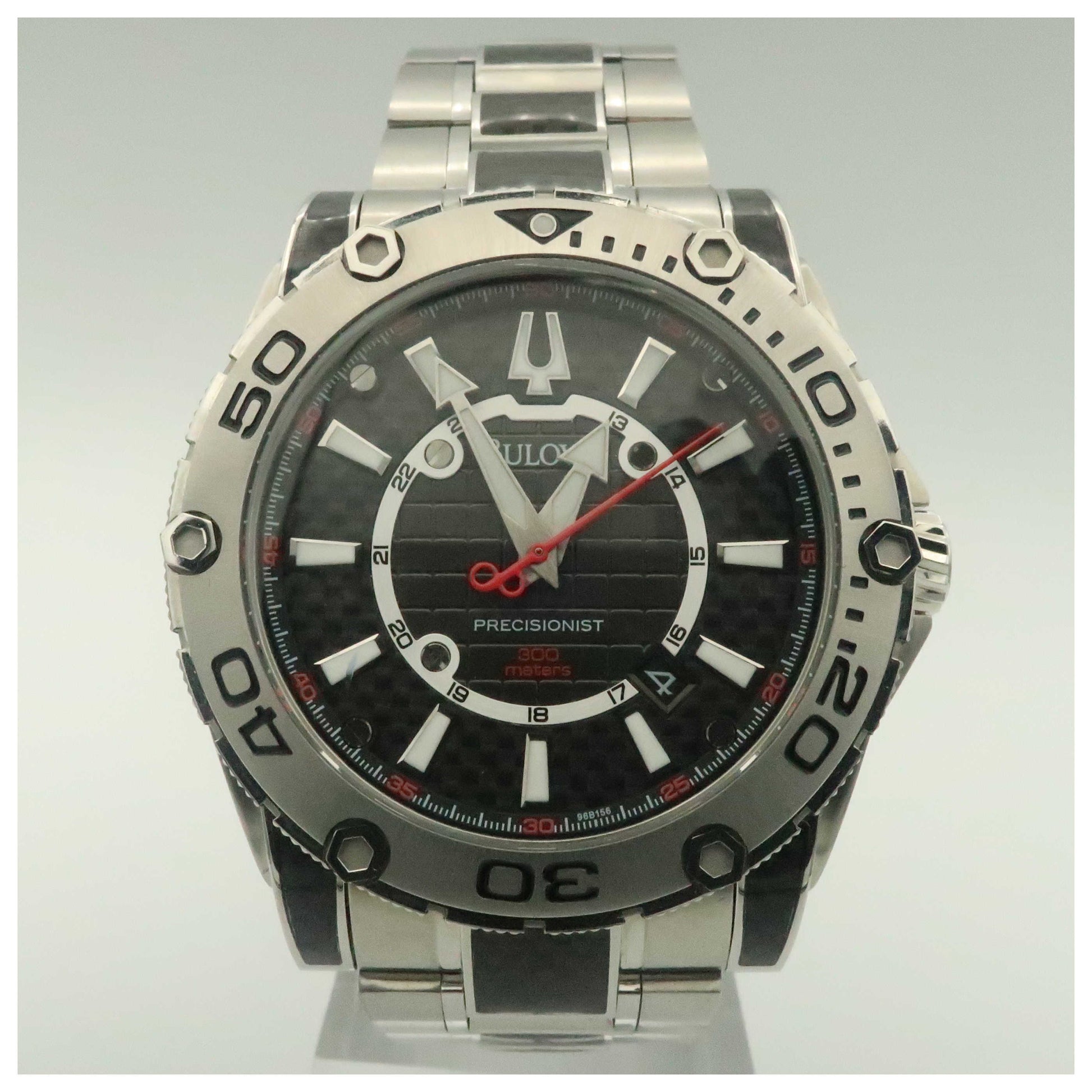 Front view of Bulova Precisionist Men's Japanese Quartz (Battery-Powered) Watch 96B156-SD