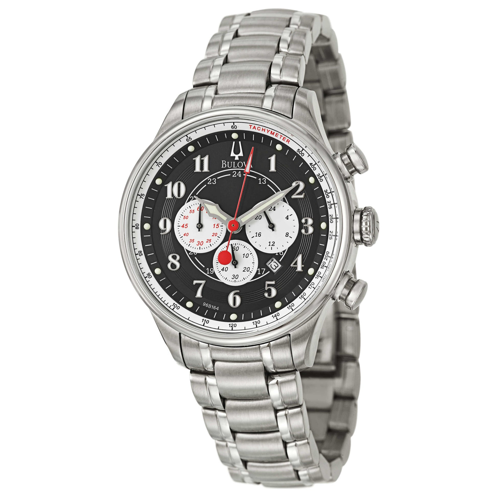 Front view of Bulova Chronograph Men's Japanese Quartz (Battery-Powered) Watch 96B164