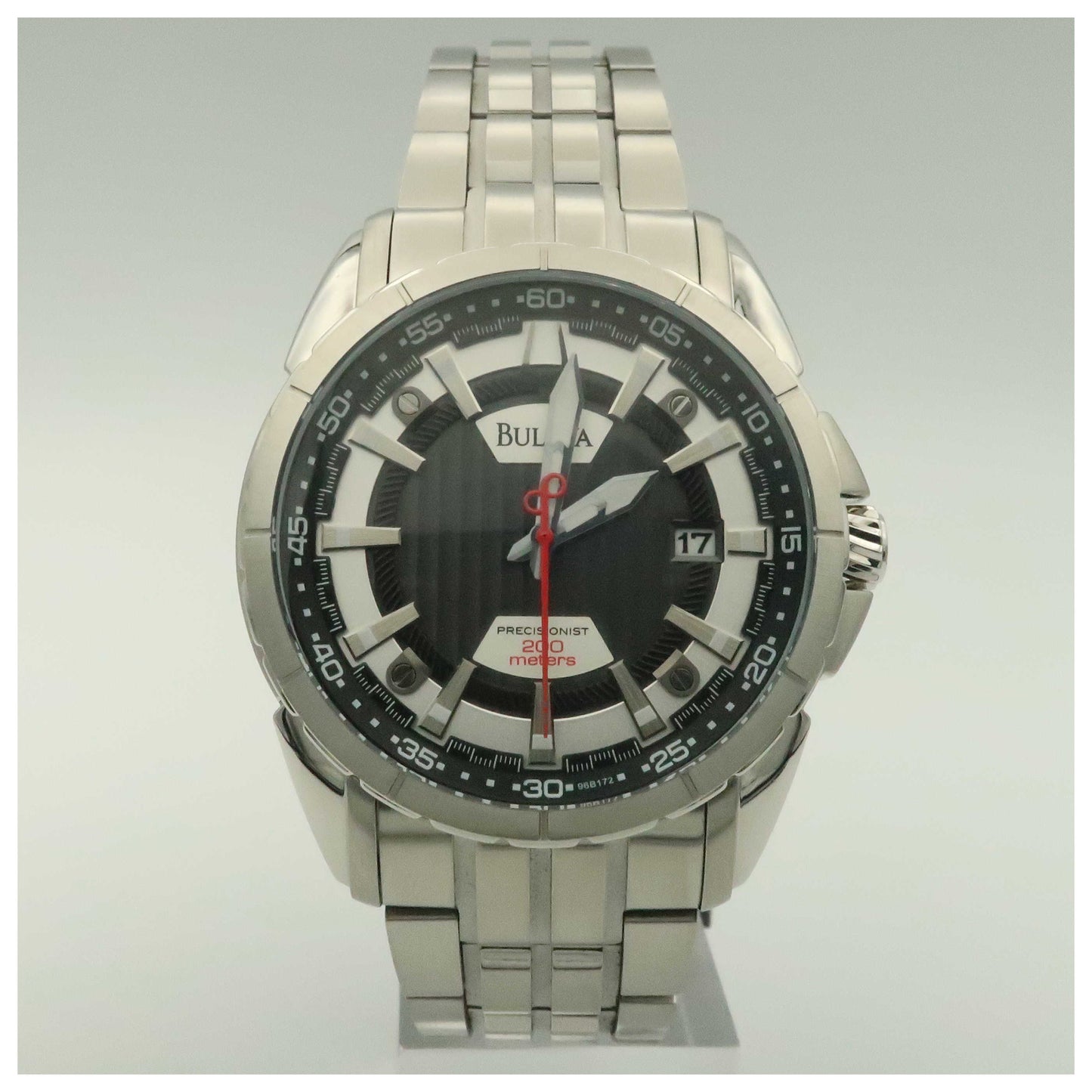 Front view of Bulova Precisionist Men's Japanese Quartz (Battery-Powered) Watch 96B172-SDV