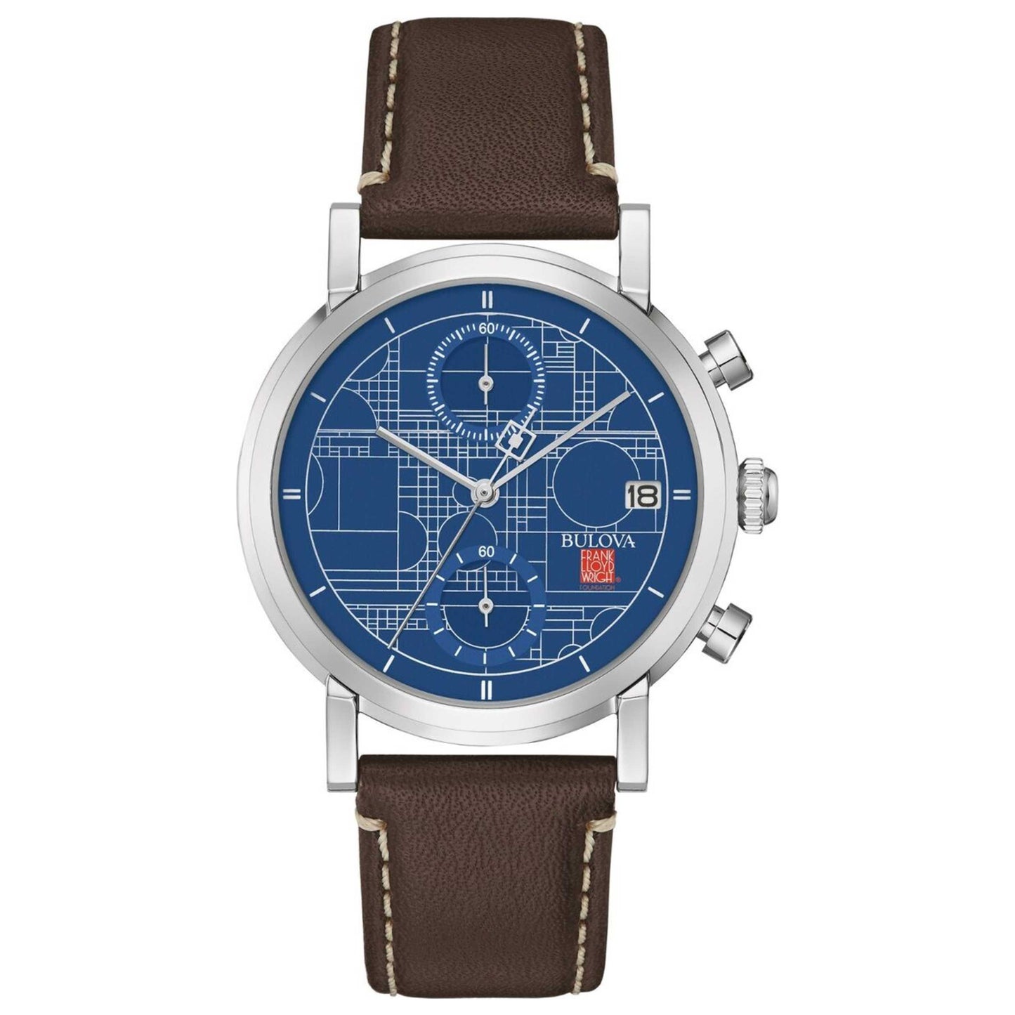 Front view of Bulova Frank Lloyd Men's Quartz Watch 96B367