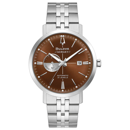 Front view of Bulova Aerojet Men's Automatic Watch 96B375