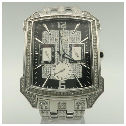 Front view of Bulova Crystal Men's Quartz Watch 96C108-PO