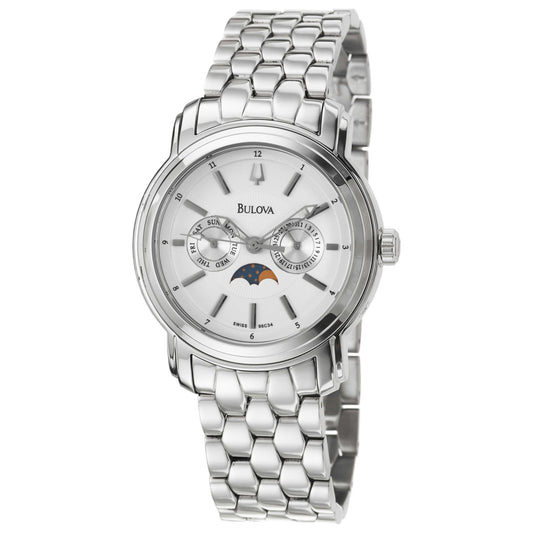 Front view of Bulova Moon Phase Men's Quartz Watch 96C34