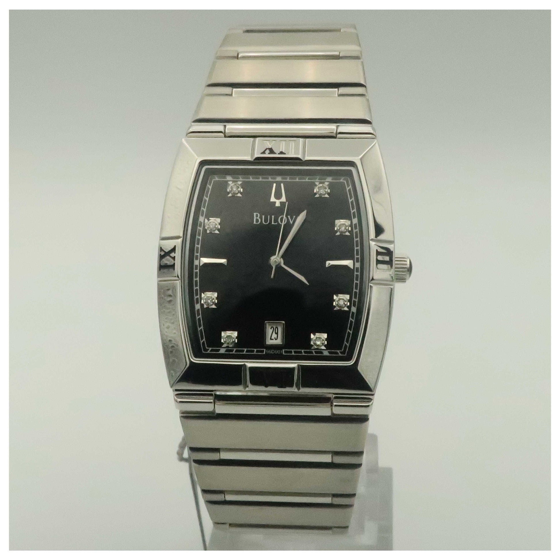 Front view of Bulova Diamonds Men's Quartz Watch 96D001-PO