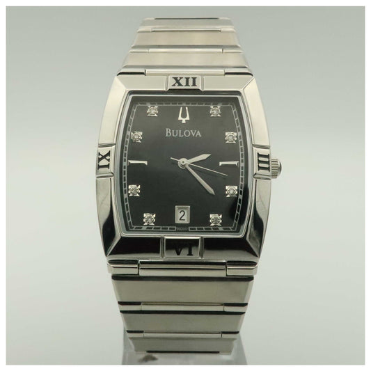 Front view of Bulova Diamonds Men's Quartz Watch 96D001-SDV