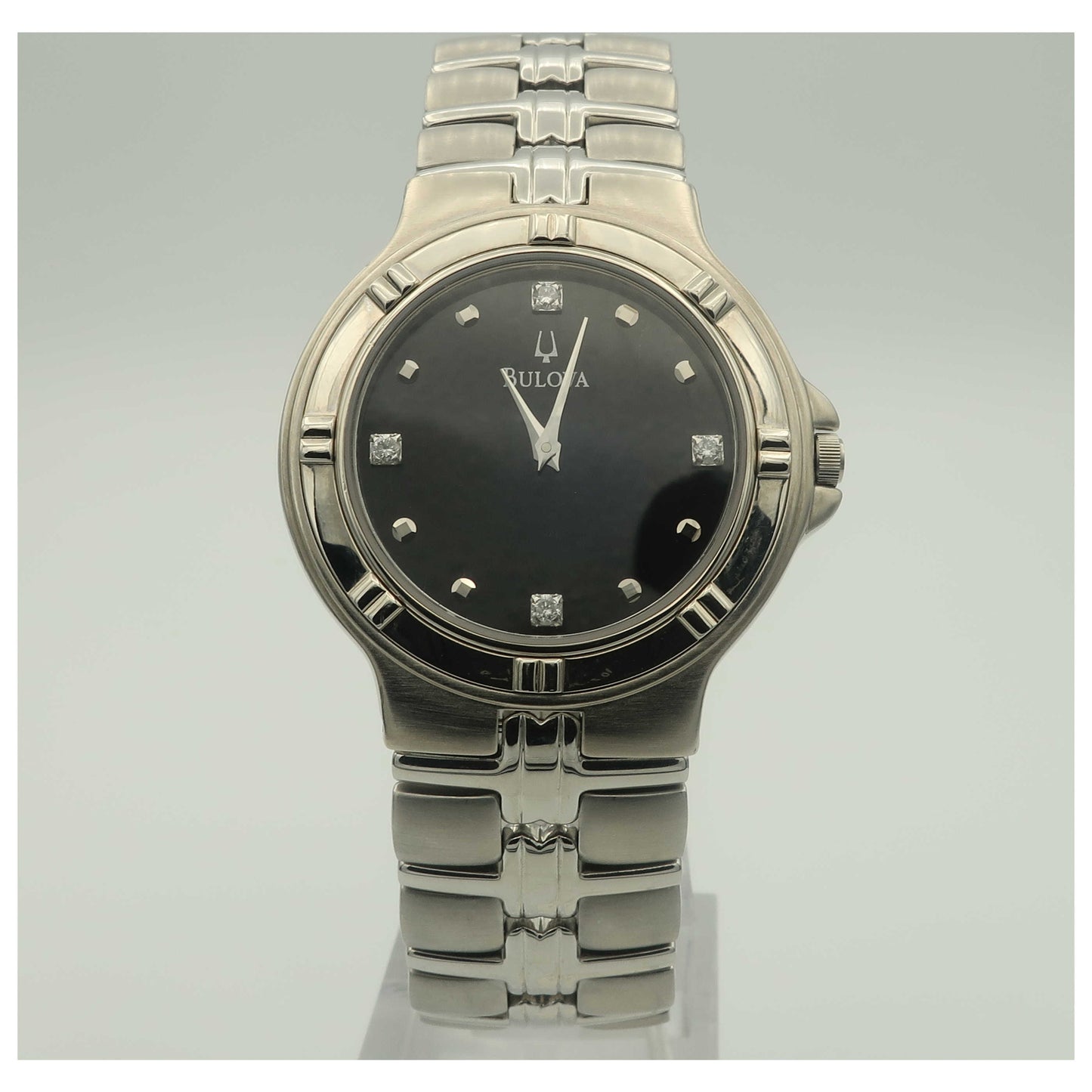 Front view of Bulova Diamonds Men's Watch 96D07-PO