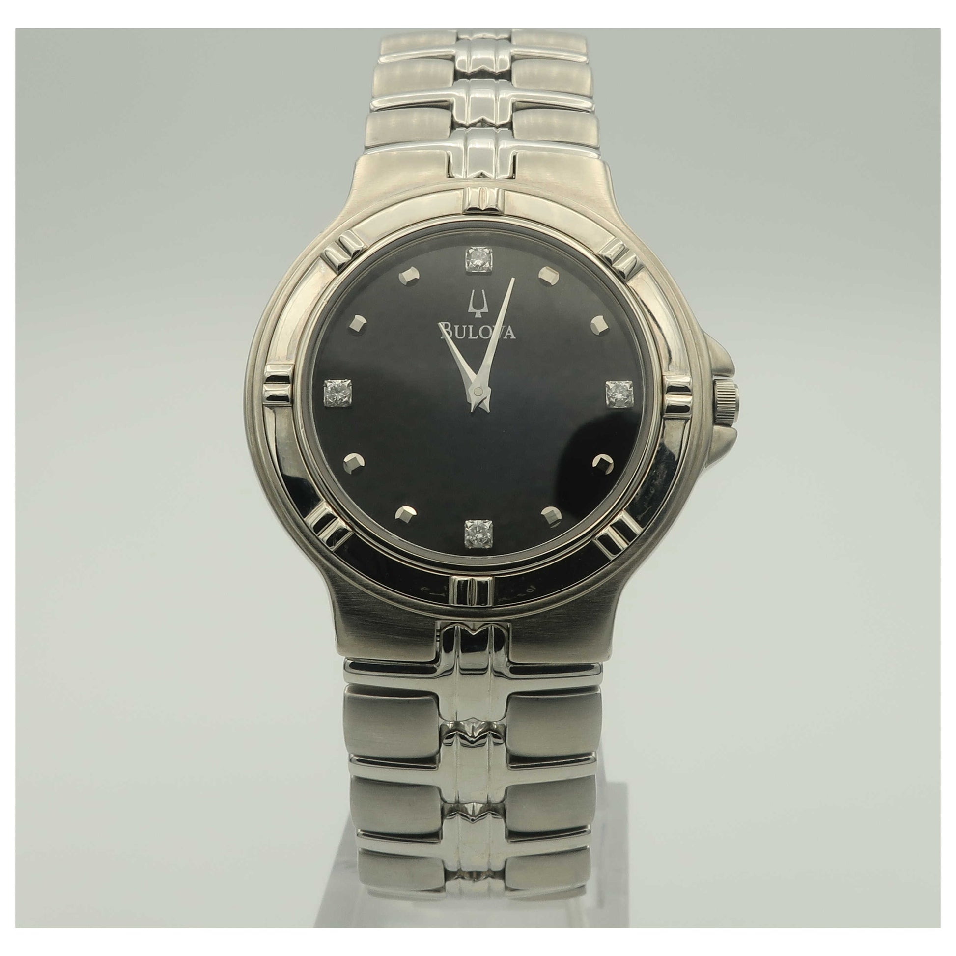 Front view of Bulova Diamonds Men's Watch 96D07-PO