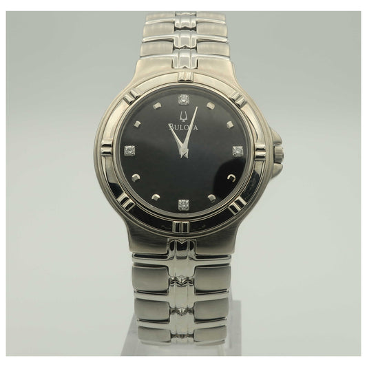 Front view of Bulova Diamonds Men's Watch 96D07-PO