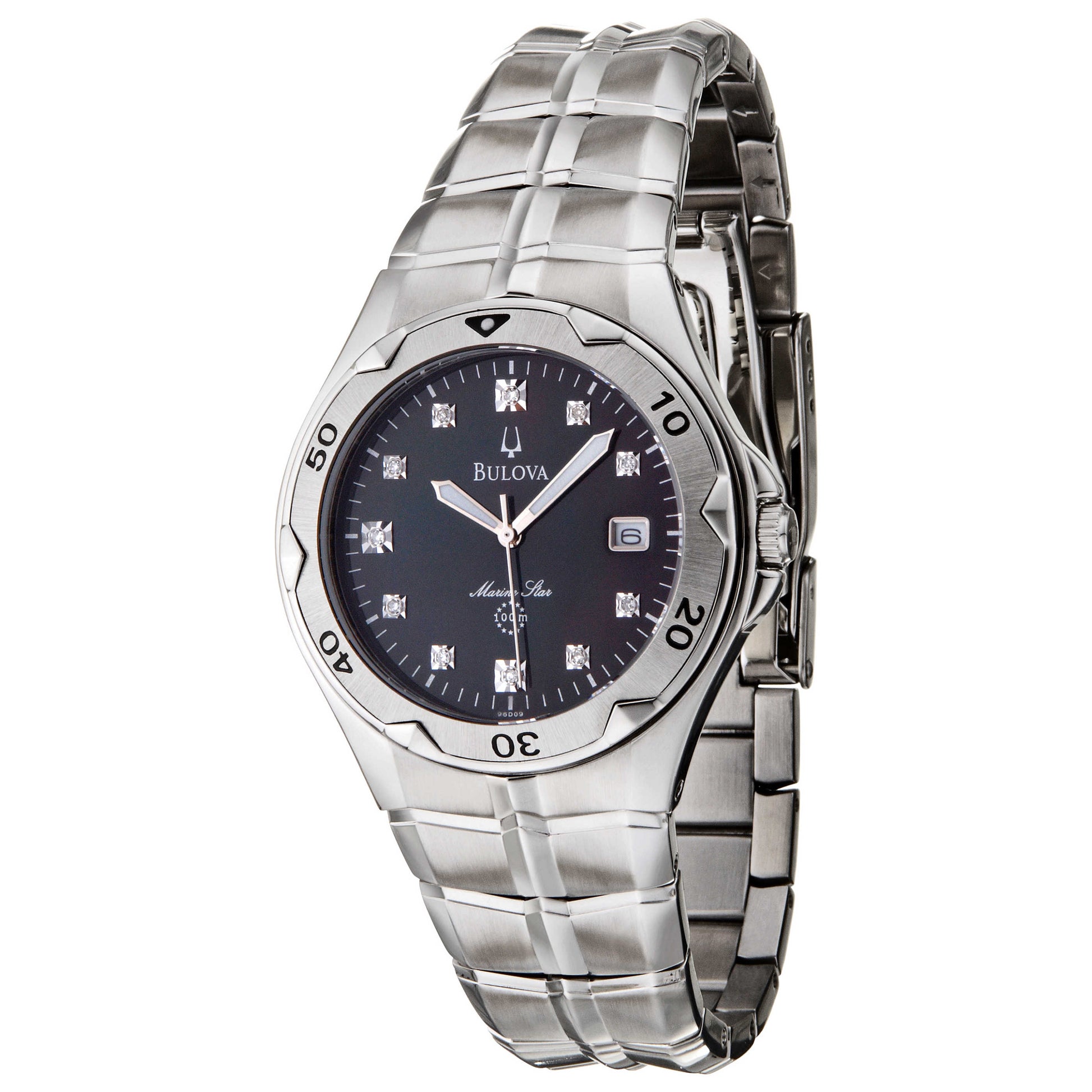 Front view of Bulova Marine Star Men's Quartz Watch 96D09