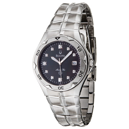 Front view of Bulova Marine Star Men's Quartz Watch 96D09