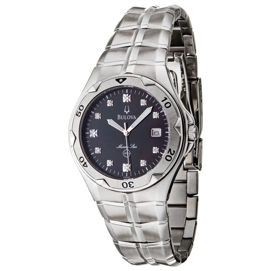 Front view of Bulova Marine Star Men's Quartz Watch 96D09
