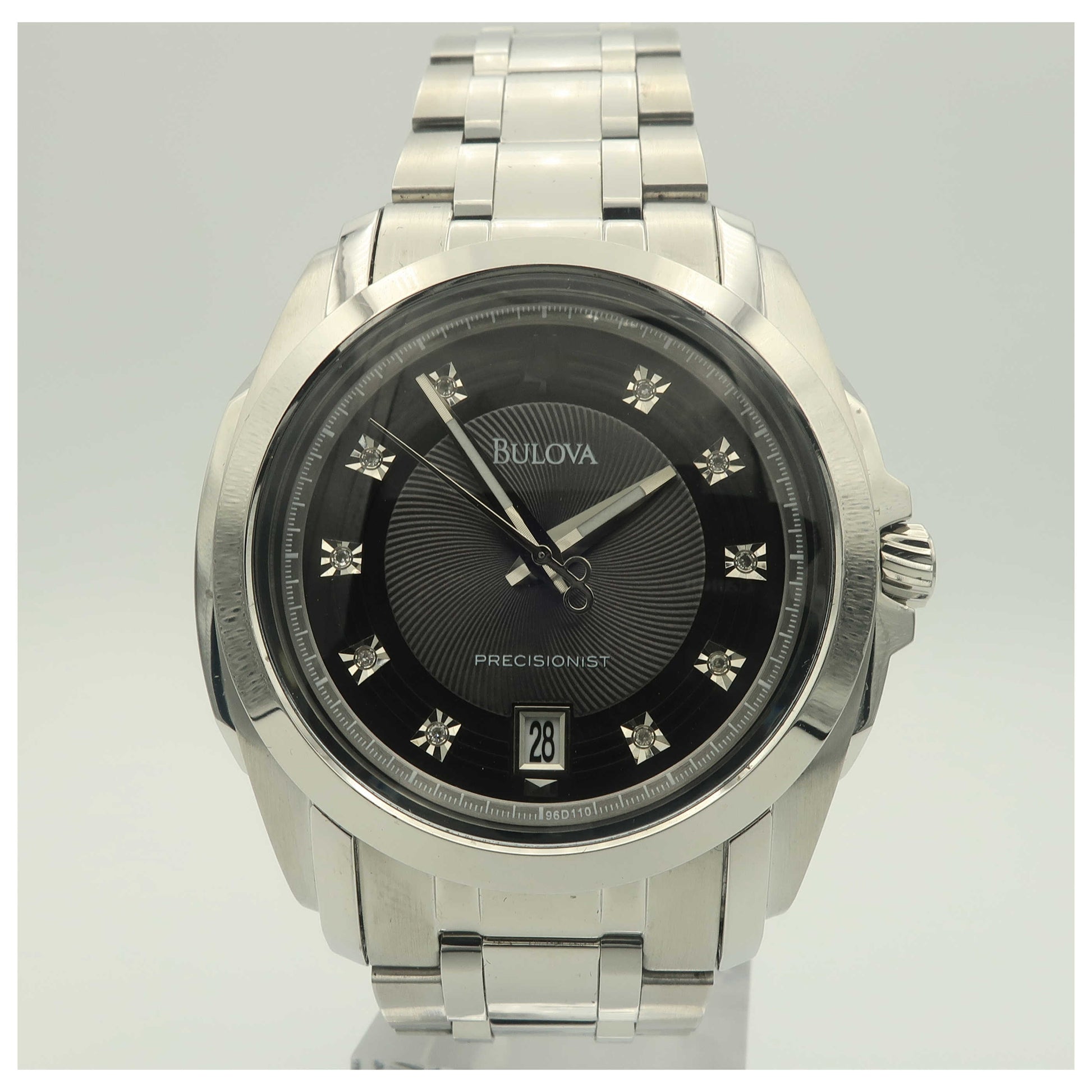 Front view of Bulova Precisionist Men's Japanese Quartz (Battery-Powered) Watch 96D110-PO